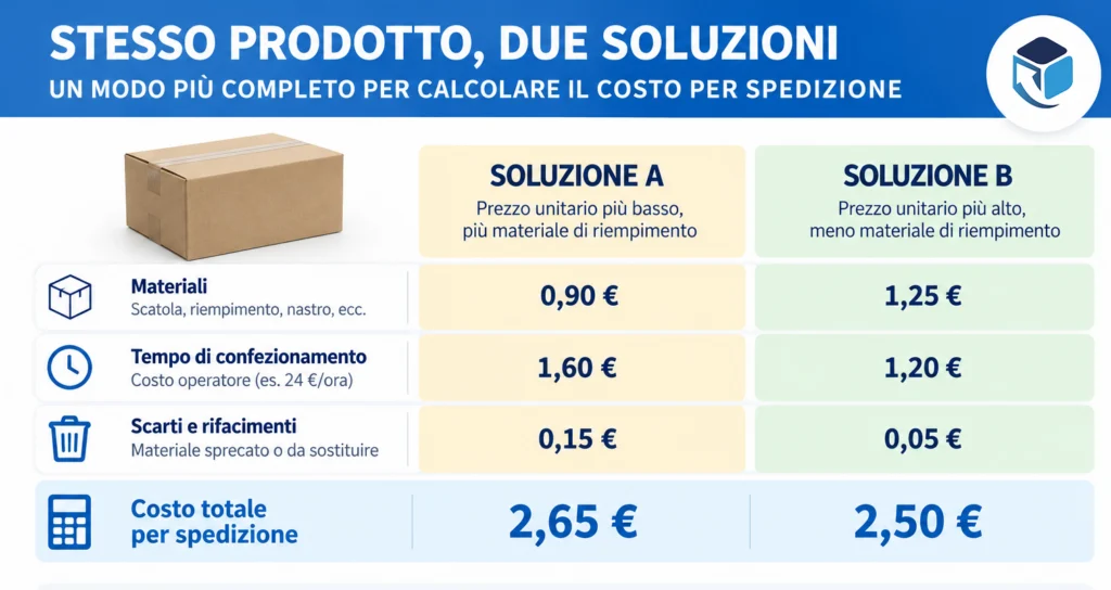 costo imballaggio per spedizione